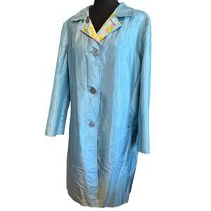 Raincoat Sz L Reversable NWOT Floral/Blue Ladies | NWOT